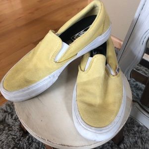 Yellow suede slip on vans